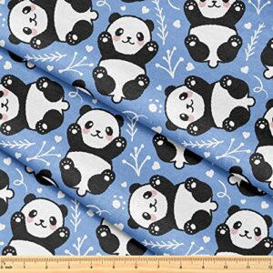 fabric by the yard [ 58" inches x 1 yard ] decorative fabric for sewing quilting apparel crafts home decor accents (cute cartoon panda pattern)