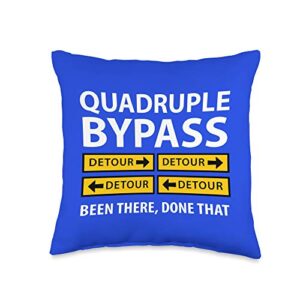 heart surgery survivor get-well gift for quadruple bypass patient throw pillow, 16x16, multicolor