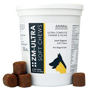 animal pharmaceuticals zm-ultra complete joint support soft chews - glucosamine chondroitin for dogs & cats - hip and joint health & mobility support supplement - 60 ct