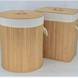 Trash Can Bamboo Woven Large Trash Can Foldable Storage Bin Indoor Recycling Bins for Bedroom, Living Room Round/Square Waste Basket (Color : Primary Color, Size : Square)