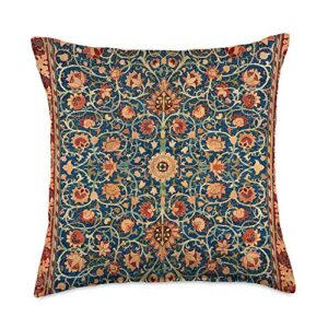 moroccan and turkish boho ornamental pattern gifts retro vintage bohemian carpet floral boho ornament pattern throw pillow, 18x18, multicolor