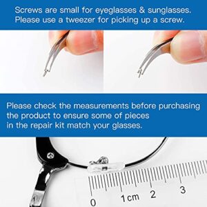 Magnetic Eye Glass Repairing Kit, Sunglasses Eyeglass Repair Kit with Eyeglass Screws，Include 10 Pairs of Screw-in Nose Pads, Screws, Screwdrivers, Tweezer and Cleaning Cloth for Glasses