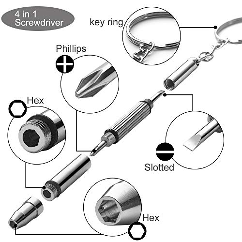 Sunglasses Eyeglasses Repair Kit, 1100PCS Tiny Stainless Steel Screws and 5 Pairs Nose Pads with Micro Screwdriver Tweezer for Watch Clock Spectacle Eyewear Repair