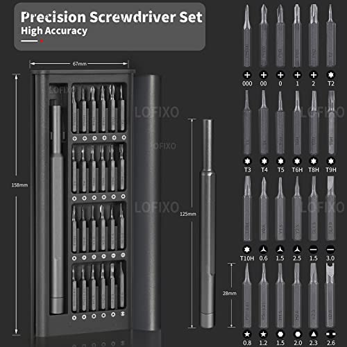 Precision Screwdriver Set,Eyeglass Repair kit,Magnetic Screwdrivers Torx,Pentalobe,Triwing,Flathead,Phillips LOFIXO All in One Tools Set for iPhone,Switch,Camera,Phone Screen,Watch,Mac,ps4,Xbox one