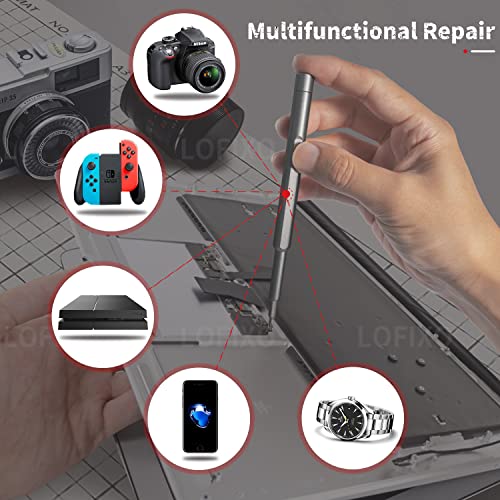 Precision Screwdriver Set,Eyeglass Repair kit,Magnetic Screwdrivers Torx,Pentalobe,Triwing,Flathead,Phillips LOFIXO All in One Tools Set for iPhone,Switch,Camera,Phone Screen,Watch,Mac,ps4,Xbox one