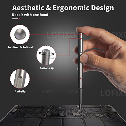 Precision Screwdriver Set,Eyeglass Repair kit,Magnetic Screwdrivers Torx,Pentalobe,Triwing,Flathead,Phillips LOFIXO All in One Tools Set for iPhone,Switch,Camera,Phone Screen,Watch,Mac,ps4,Xbox one