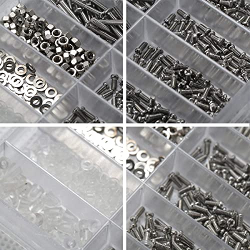 bayite Eyeglass Sunglass Repair Kit with Nose Pads (4 Types, 8 Pairs) Screws Tweezers Screwdriver 21 Types 1000Pcs Assortment Screws for Watch