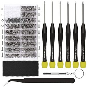 Eyeglass Repair Kit, YAUENDE Eyeglasses Screwdriver Set with Eyeglass Screws, Tweezer, Cleaning Cloth for Eyeglass, Sunglass, Spectacles & Watch Repair