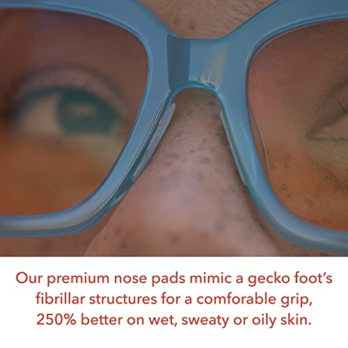 Setex Gecko Grip 1.8mm Thick Anti Slip Eyeglass Nose Pads, (5 Clear Pair) USA Made, Innovative Microstructured Fibers, 1.8mm x 7mm x 16mm