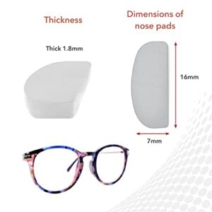 Setex Gecko Grip 1.8mm Thick Anti Slip Eyeglass Nose Pads, (5 Clear Pair) USA Made, Innovative Microstructured Fibers, 1.8mm x 7mm x 16mm