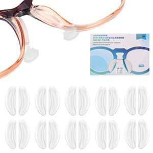 smarttop 2.5mm eyeglasses air bag stick on silicone nose pads-upgrade 10pairs eyeglasses nose pads for plastic frame-for sunglasses anti-slip-glasses repair kits for man and women(10pairs crystal