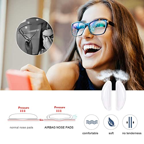 SMARTTOP 2.5mm Eyeglasses Air Bag Stick on Silicone Nose Pads-Upgrade 10Pairs Eyeglasses Nose Pads for Plastic Frame-for Sunglasses Anti-Slip-Glasses Repair Kits for Man and Women(10PAIRS Crystal