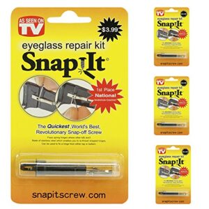 set of 3 snap it eyeglass repair kits - as seen on tv - one for home, work & travel! by glasses accessories