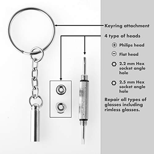 The Solution Lens Cleaner & Repair Kit | 1oz Alcohol Free Eyeglass Lens Cleaning Spray, Microfiber Cleaning Cloth & Keychain Screwdriver for Glasses, Lens, Screens