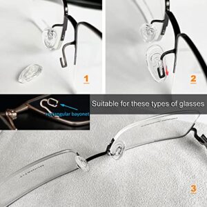 PTSLKHN Push-in Eyeglass Nose Pad, 5 Pairs of 16.5x8.5mm Glasses Nose Pad, Anti-Slip Glasses Nose Pads Replacement Kit with Glasses Cleaning Cloth