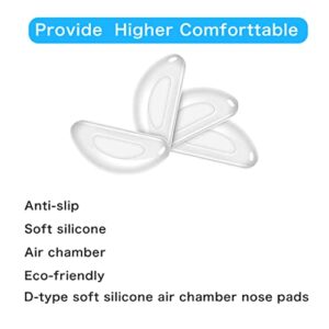 Festful Eyeglass Nose Pads,10 Pairs of Anti-Slip Soft Glasses Nose Pad，Silicone Nose Pads for Glasses (Clear/2mm)