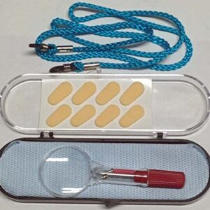 Eye Glass Repair kit with Magnifier cloth screwdriver and glasses cord