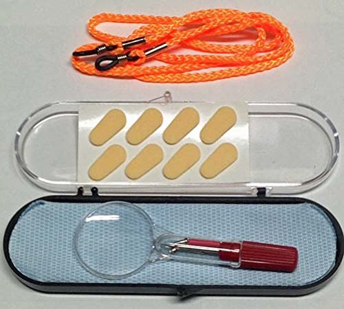 Eye Glass Repair kit with Magnifier cloth screwdriver and glasses cord