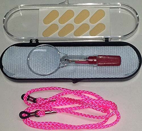 Eye Glass Repair kit with Magnifier cloth screwdriver and glasses cord