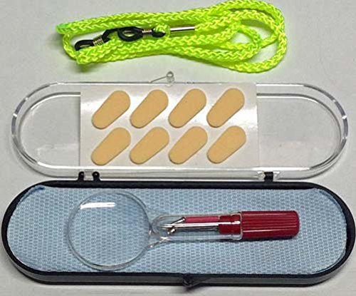 Eye Glass Repair kit with Magnifier cloth screwdriver and glasses cord