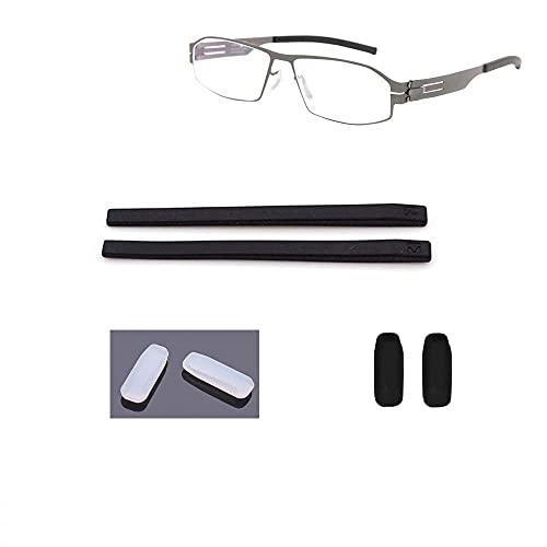 Eyeglasses Nose Pads Push in Replacement Kit of 1Pair Temple Tips Ear Socks and 2 Pairs Nose Piece Pads for IC! IC Berlin Eye Glass Frames