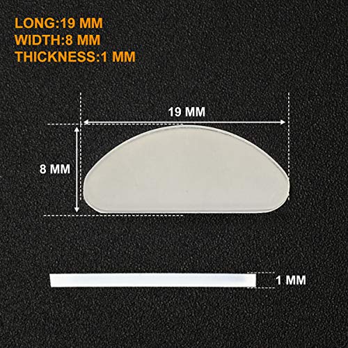 40 Pairs Eyeglass Nose Pads Silicone Soft Seft Adhesive Thin Anti-Slip Nosepads for Eyeglasses Glasses Sunglasses (Clear 1mm)