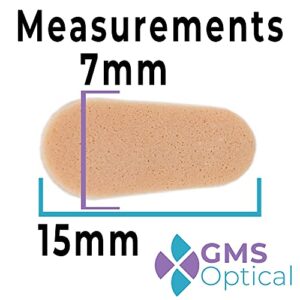 GMS Optical Symmetrical Self-Adhesive Soft Foam Nose Pads for Glasses, Sunglasses, and Eye-Wear, and More - Great for Plastic Frames – 15mm (5 Pair, Peach)