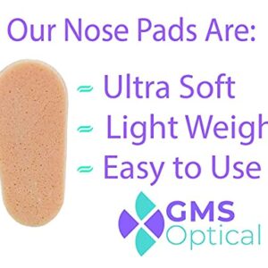 GMS Optical Symmetrical Self-Adhesive Soft Foam Nose Pads for Glasses, Sunglasses, and Eye-Wear, and More - Great for Plastic Frames – 15mm (5 Pair, Peach)