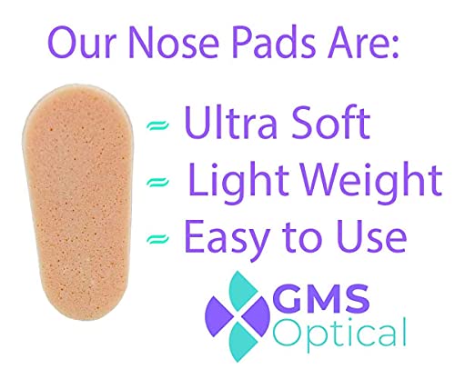 GMS Optical Symmetrical Self-Adhesive Soft Foam Nose Pads for Glasses, Sunglasses, and Eye-Wear, and More - Great for Plastic Frames – 15mm (5 Pair, Peach)