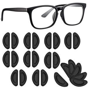 eyeglass nose pads, anti slip clear nose pads for glasses 12 pairs adhesive silicone nose bridge pads heighten eyeglass pads for full plastic frames glasses, eyeglasses and sunglasses