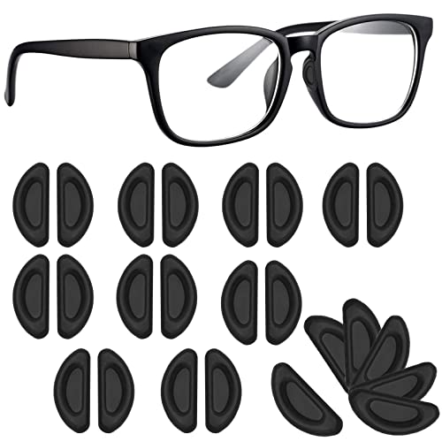 Eyeglass Nose Pads, Anti Slip Clear Nose Pads for Glasses 12 Pairs Adhesive Silicone Nose Bridge Pads Heighten Eyeglass Pads for Full Plastic Frames Glasses, Eyeglasses and Sunglasses