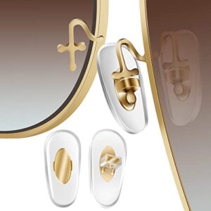 auzky 5 pairs replacement nose pads for rayban rb3549, rb4071, rb6336, rb7140, rb8415 and more plug in eyeglasses, sunglasses models - gold