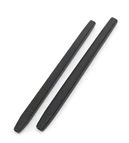 ExactFitt Silicone Rubber Anti-slip Eyeglass End Tips Ear Sock Pieces Tube Temple Sleeve for Glass Sunglass Eyeglasses TT006 (Black - 2 Pairs), 60mm