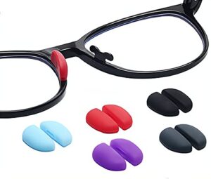 kids eyeglass nose pads,soft silicone children plug-in glasses nose pieces anti-slip nose guards,comfortable replacement repair kits parts (black)