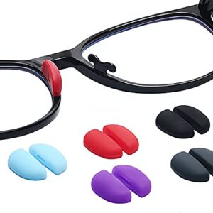 Kids Eyeglass Nose Pads,Soft Silicone Children Plug-in Glasses Nose Pieces Anti-Slip Nose Guards,Comfortable Replacement Repair Kits Parts (Black)