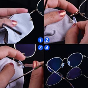 Sumind Eyeglass Repair Kit 10 Pairs Air Chamber Nose Pads Silicone Screw-in Eyewear Nose Pads with Screws Tweezer and Cleaning Cloth (13 mm)