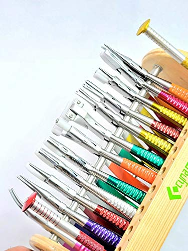 ArtLab Premium German Optical Plier Eyeglass Repair Tool Kit -14 Each Optician ! Optical Pliers,Eyeglasses Tool Set- with 12 Optician’s Pliers and 2 Screwdrivers with Stand