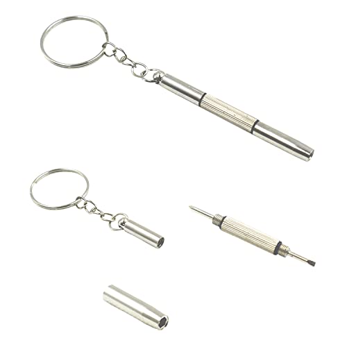 Repair Tool 3 in 1 Mini Stainless Steel Screwdriver Keychain Eyeglass Repair kit - 10 Pack Screwdrive ​for Glasses/Jewellery/Watches Fix Glasses, Change Watch