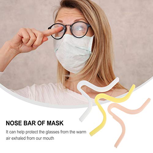 EXCEART Anti- Fog Nose Bridge Pads Strip Self- Adhesive Face Inner Support Frame Eyeglasses Nose Pads Plastic Seal Nose Cushion Holder Eyeglasses Strip