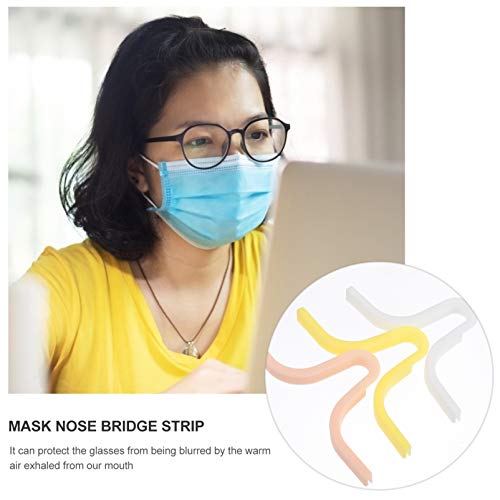 EXCEART Anti- Fog Nose Bridge Pads Strip Self- Adhesive Face Inner Support Frame Eyeglasses Nose Pads Plastic Seal Nose Cushion Holder Eyeglasses Strip