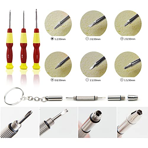 Eyeglass Repair Kit,Glasses Screws and 6 Pcs Magnetic Eyeglass Screwdrivers and for Glasses,Sunglasses,Watches Electronics Computer Repair