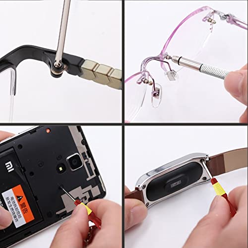 Eyeglass Repair Kit,Glasses Screws and 6 Pcs Magnetic Eyeglass Screwdrivers and for Glasses,Sunglasses,Watches Electronics Computer Repair