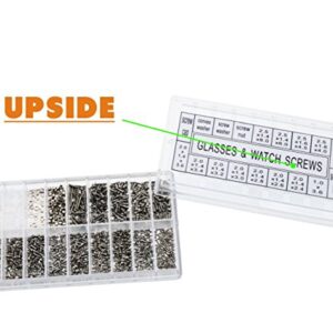 VAPKER 1000pcs Micro Eyeglass Sunglass Repair Screws, Nuts Assortment Stainless Steel Screws for Spectacles Watch with (Screwdriver)