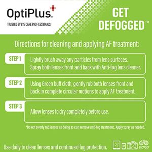 OptiPlus Anti-Fog Lens Cleaning Spray Kit l Cleaning Spray and Microfiber Cloth for Glasses, Laptops Screens, Smart Phones, Optical Lens, Goggles, Watch Screen and More l Defogging and Cleaning l 2oz