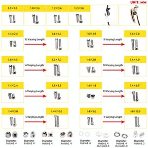 Precision Screwdriver Set, Eyeglass repair kit with 10-style screwdrivers/nose pads/4 in 1 portable screwdrivers/ear hook/tweezer for eyeglasses sunglass watch calculator (with 70-style screws)