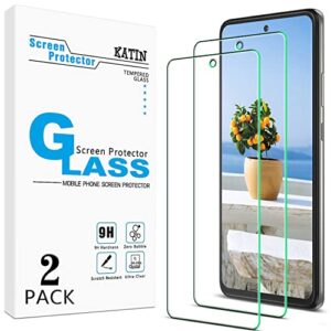 katin [2-pack] screen protector for motorola moto one 5g ace, moto g 5g tempered glass, bubble free, anti scratch, 9h hardness, case friendly