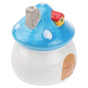 POPETPOP Hamster Hideout Ceramic Mushroom Shape Hamster House Chinchilla Mini Hut Small Animal Hideout Caves Cage for Syrian Rats Chinchillas Gerbils