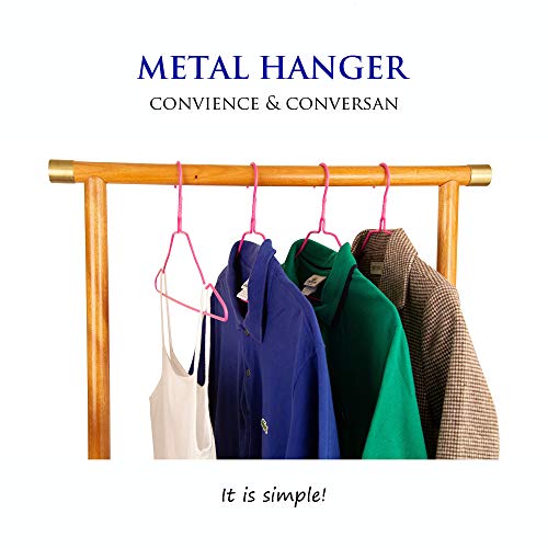 A-Quality Plastic Coating Metal Clothes Hanger, Pink Hanger in 40 Pack per Gift Box,Shirt Hanger Workable for Dry or Wet Clothing.Durable Garment Rack Made of 4MM Strong Metal Line.