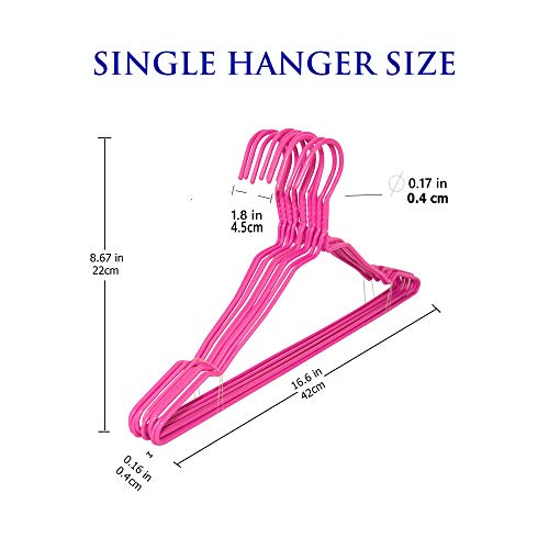 A-Quality Plastic Coating Metal Clothes Hanger, Pink Hanger in 40 Pack per Gift Box,Shirt Hanger Workable for Dry or Wet Clothing.Durable Garment Rack Made of 4MM Strong Metal Line.