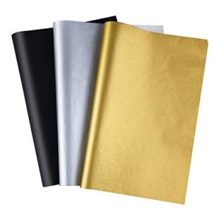 chrorine 50 sheets tissue paper gold silver black wrapping paper bulk for graduation wedding birthday diy and craft decor